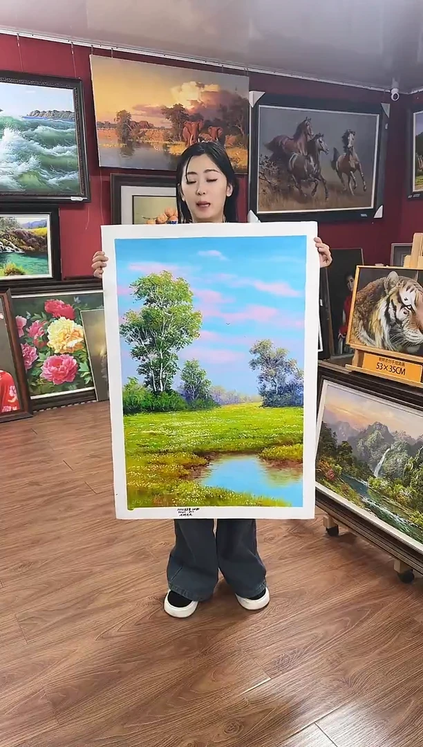 油画【67号】约90*60cm丨朝鲜原创纯手绘孤品油画丨顺丰包邮