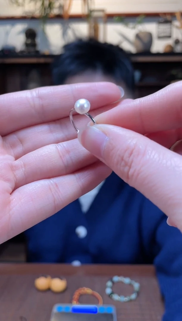 【闪购商品】淡水珍珠戒指合金珍珠戒指*11ZD