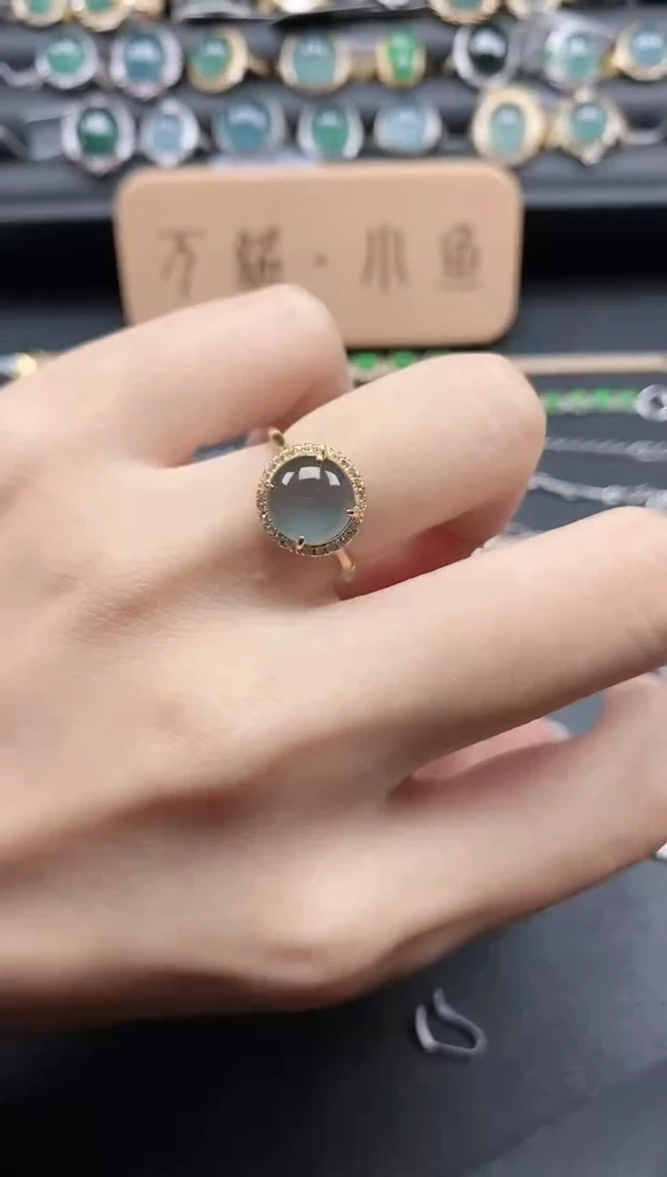 翡翠戒指银S925镶嵌5151