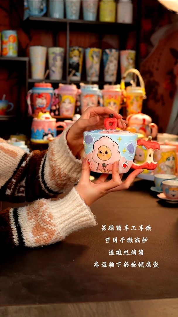 景德镇手工手绘杯杯（微瑕）