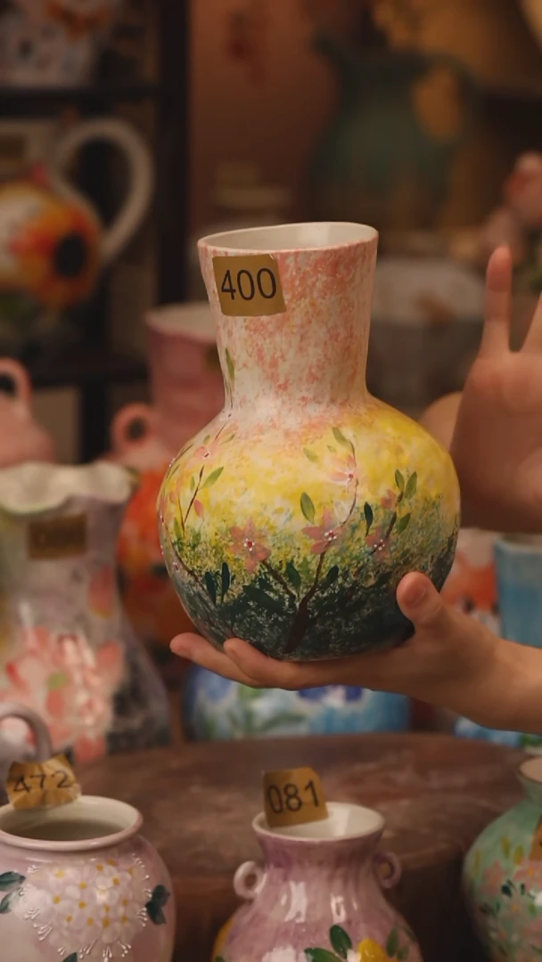 陶瓷400景德镇设计师手作花器摆件侘寂风