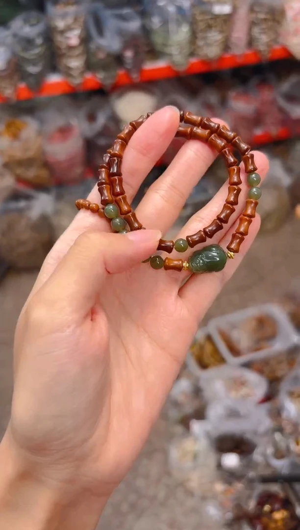 吊坠库克竹节双圈 貔貅