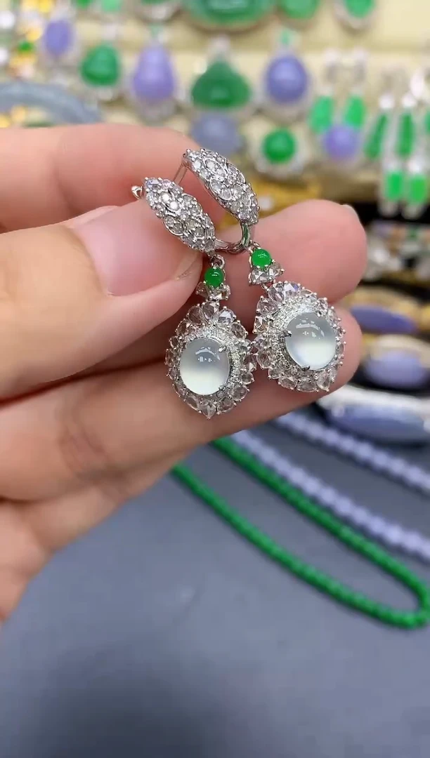 18K金镶嵌翡翠耳饰386-中国好珍宝