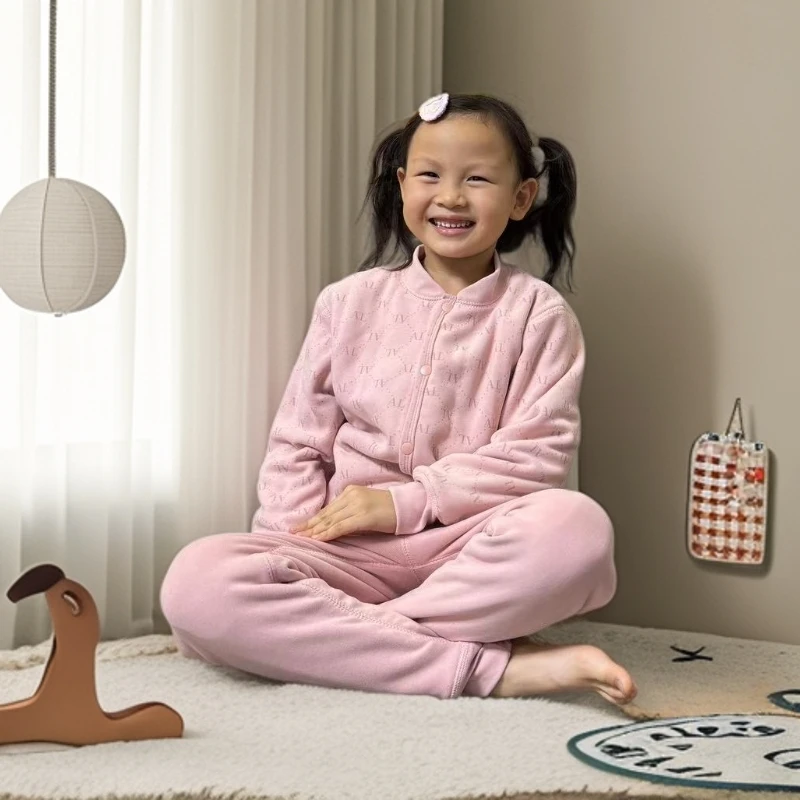 【校服神器】单排扣套装极简风厚款童装小童保暖休闲风女童字母