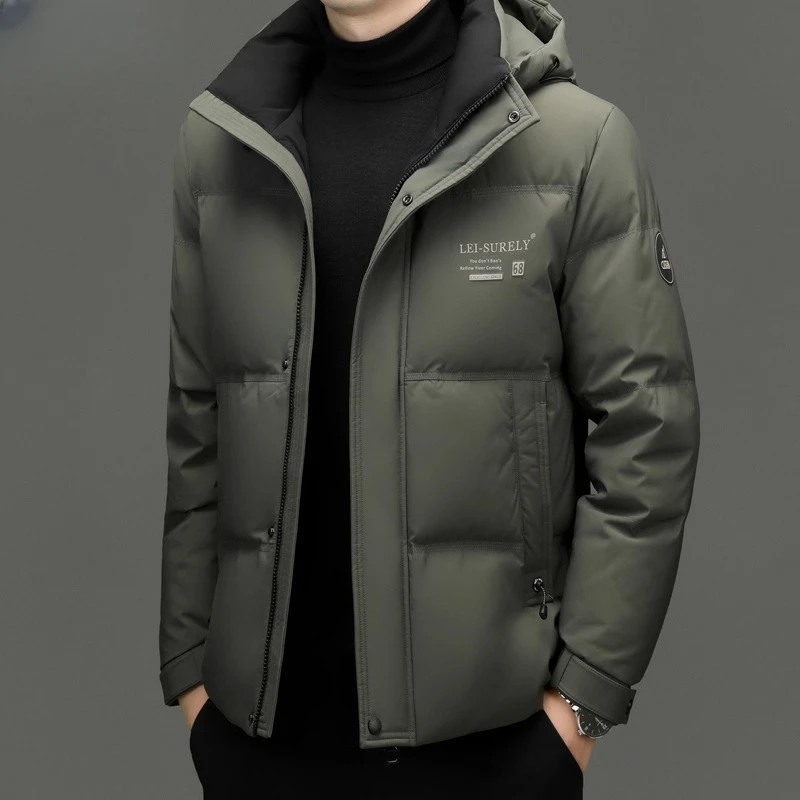 羽绒服男冬季2025新款短款军绿色加厚保暖嘉兴平湖男士冬装外套潮