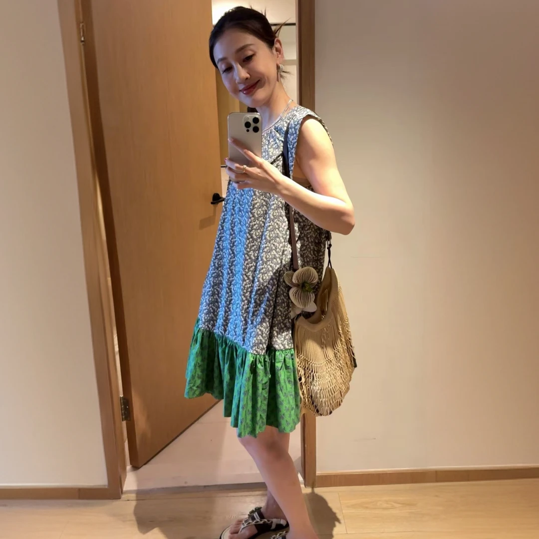 YAHY设计师款 碎花拼接蓬蓬裙 YH25SS012