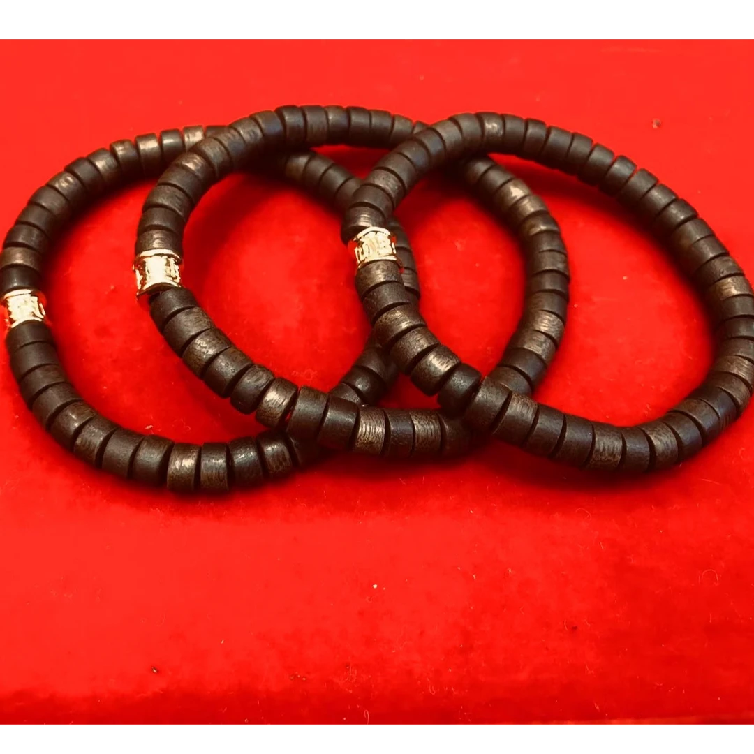 越南野生沉香单圈手串7mm左右 搭配18K配饰（多样性发货发一件）