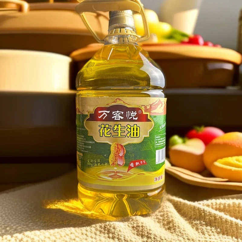 桶装农家自榨花生油纯正百分百假一罚万5升纯正花生油装