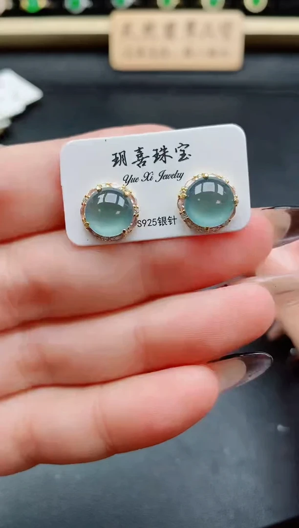 银S925镶嵌戒指翡翠1