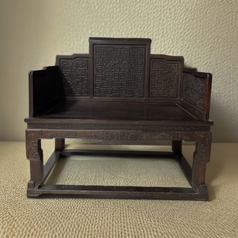 清中 紫檀雕夔龙纹五屏风宝座  延长质保期7天 百日大优惠