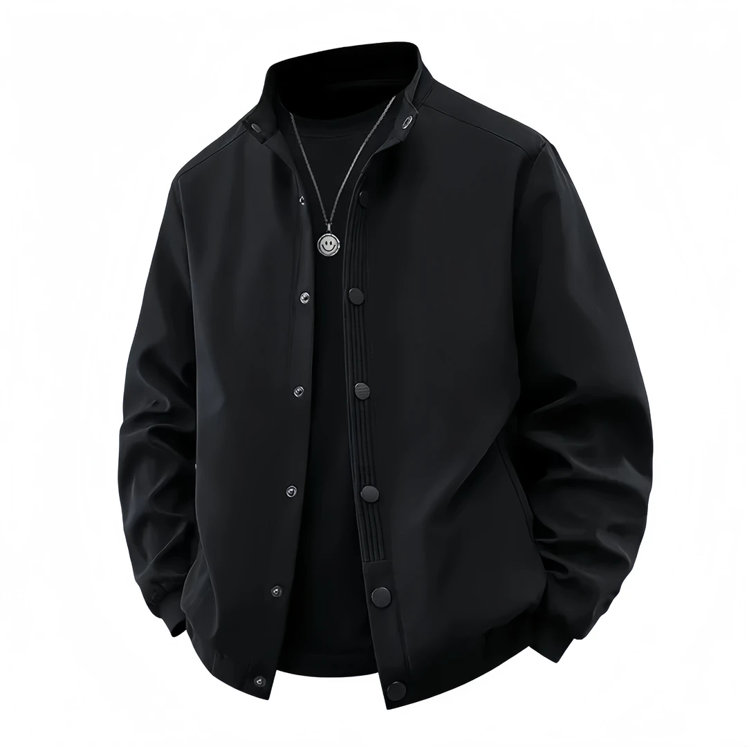 秋季新款夹克男潮牌立领外套男款简约百搭休闲开衫上衣