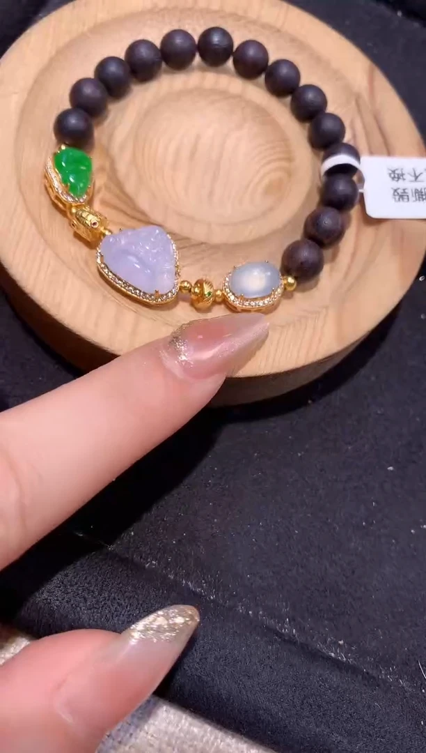 银S925镶嵌手串翡翠手串