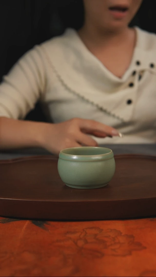 杯子 鼓杯 汝州原产地原矿仿古老釉