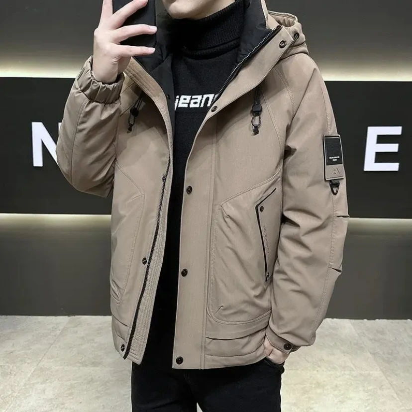 8215#燕麦# 连帽工装冬季新款高品质百搭潮牌户外防风外套