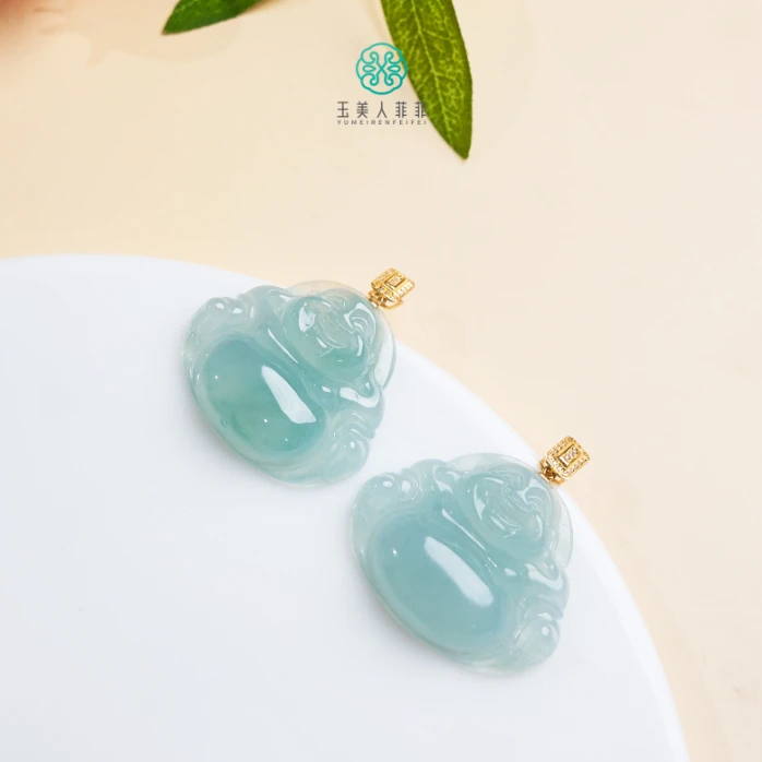 石惑珠宝~翡翠佛公吊坠约22*26mm-多样性发一