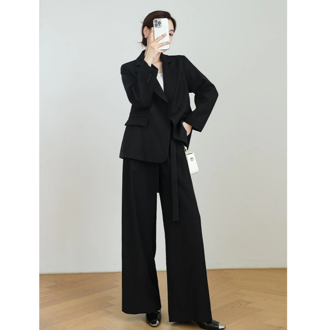 胖mm高级感时尚西装套装女2025新款春秋女士巨显瘦大码女装200斤