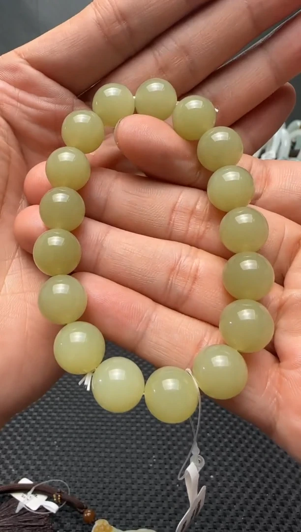 未镶嵌手串和田玉若羌料手串卡12