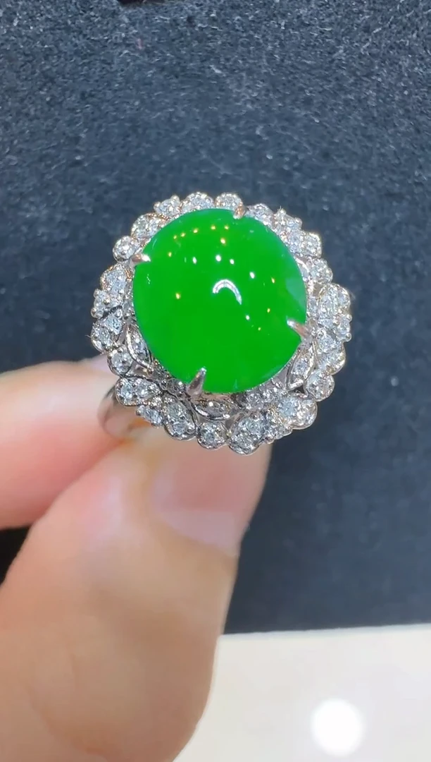 翡翠戒指18K金镶嵌多样性团购发一件