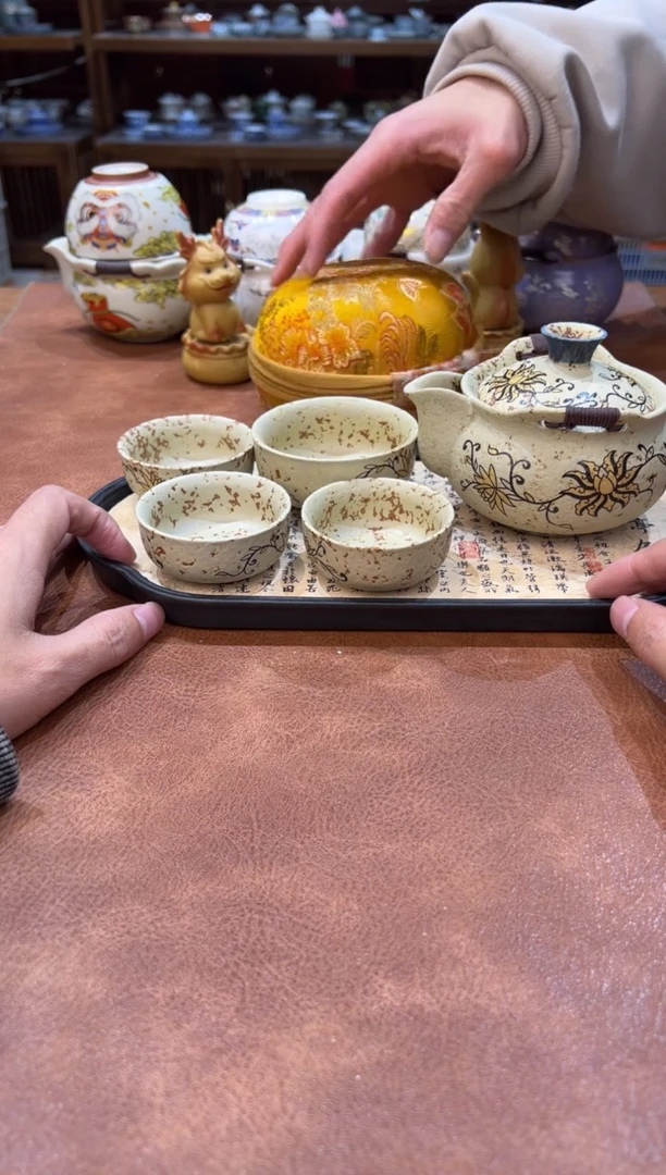 真的很便宜会开片的旅行茶具
