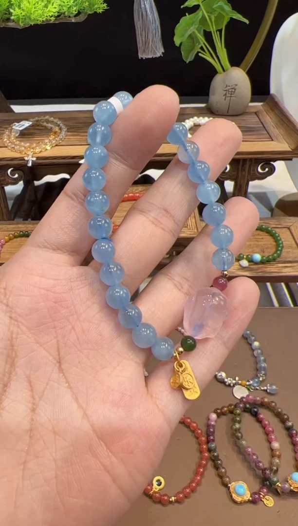 【闪购商品】海蓝宝石手链未镶嵌手饰@@