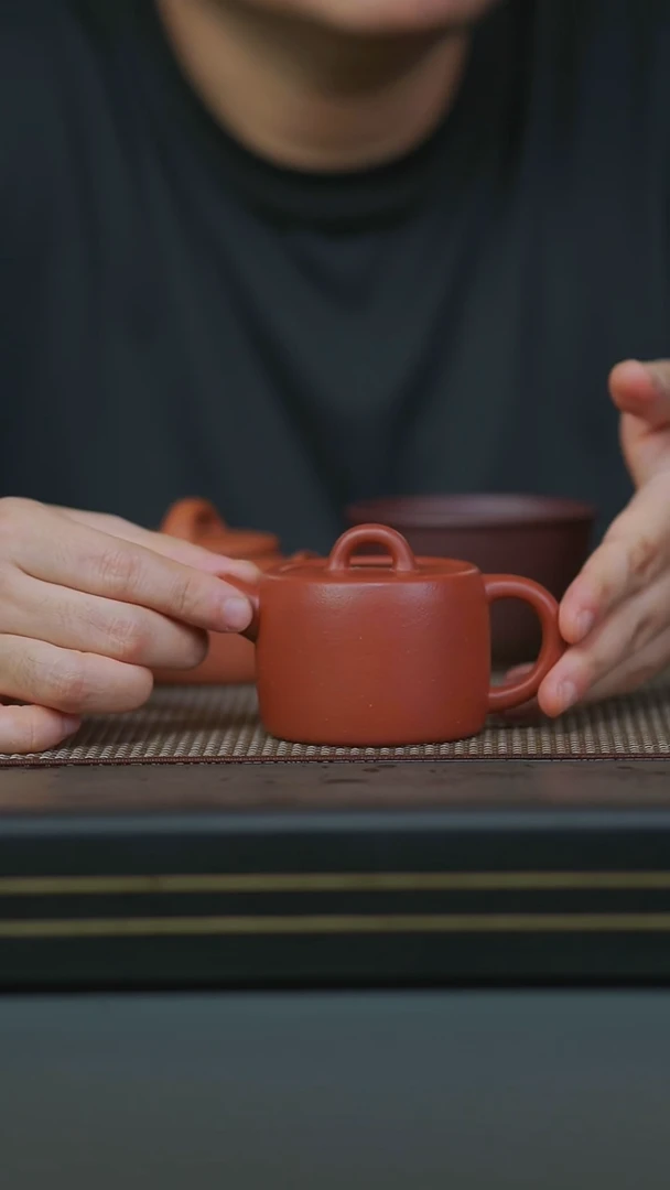 茶壶紫砂全手老朱泥巨轮160cc