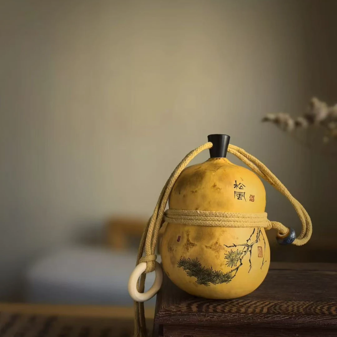 天然葫芦墨刻烫染