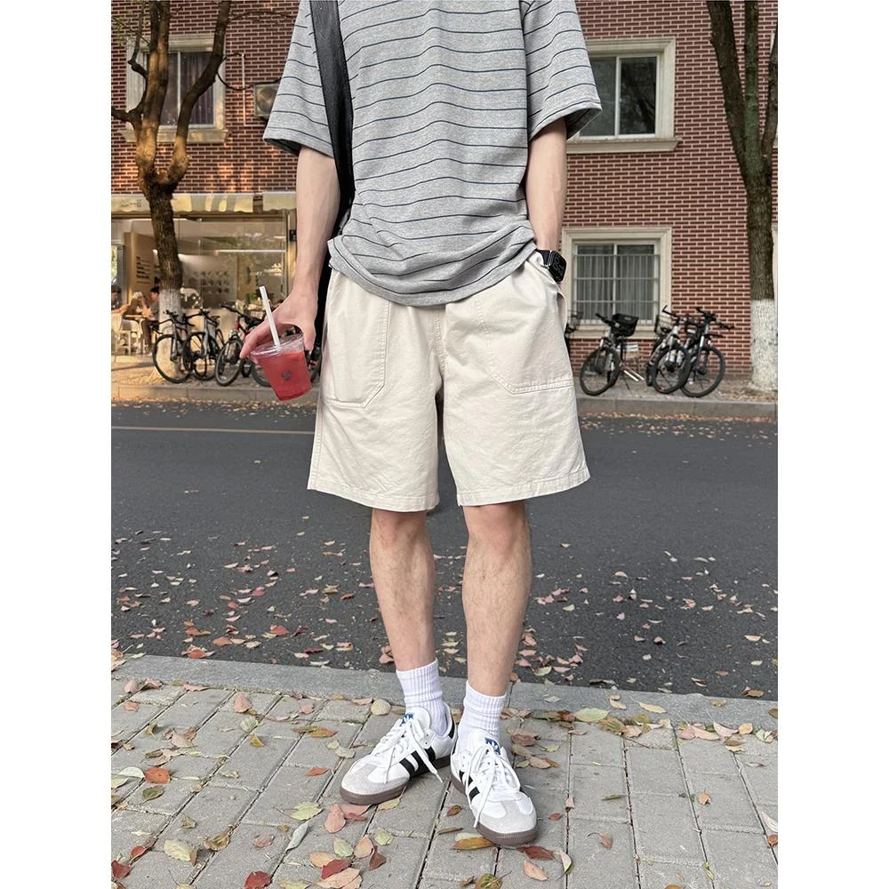 YK9327夏季新款时尚潮流百搭个性男士简约轻奢户外运动工装短裤