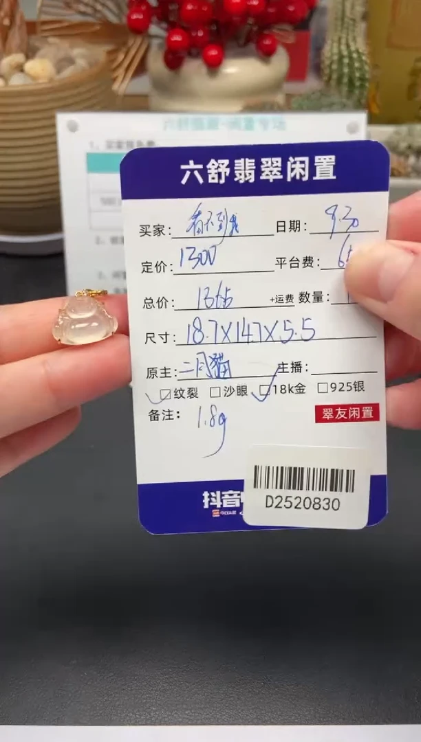 颈饰18K金镶嵌翡翠看****我D2520830