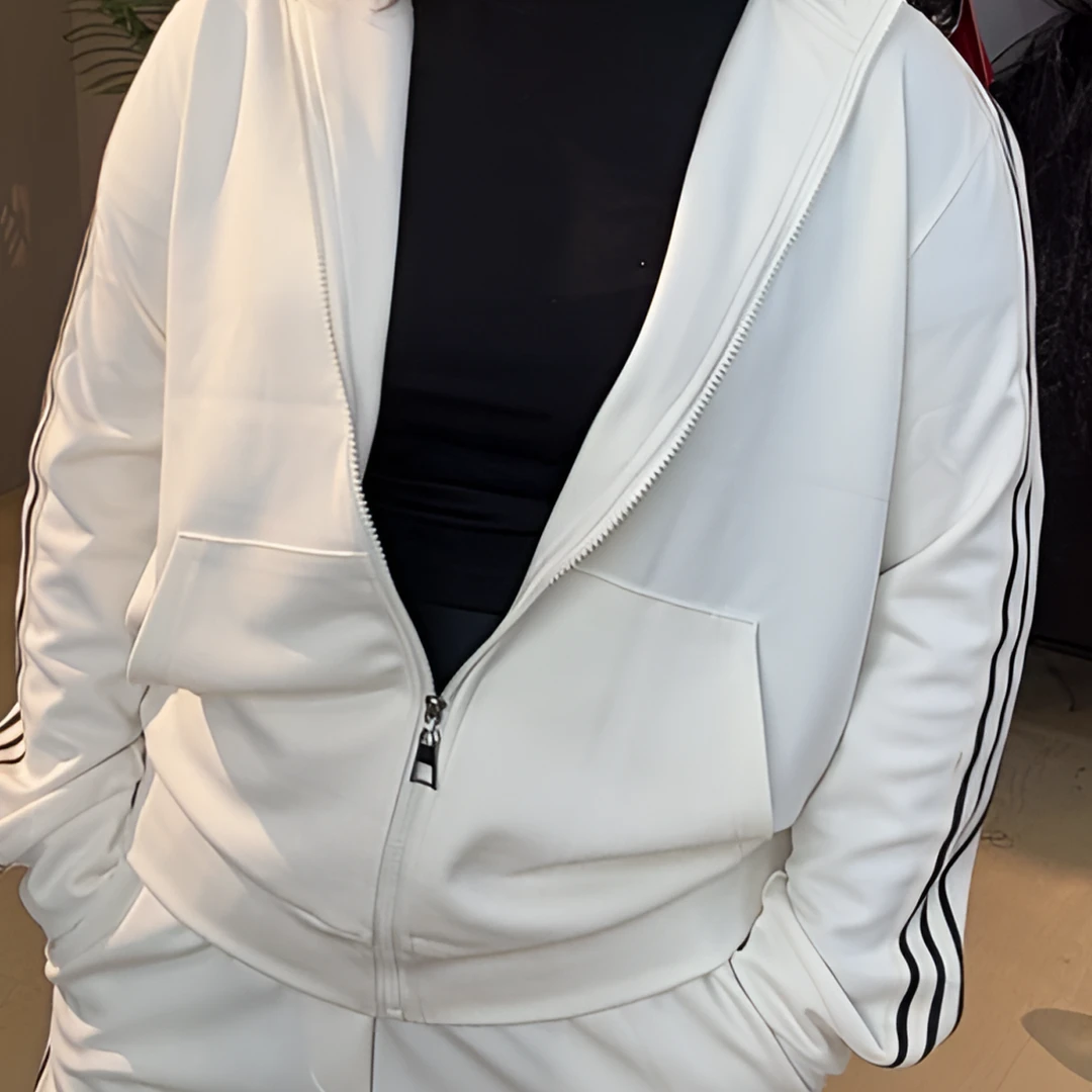 2024新款时尚潮流百搭休闲运动连帽织带显瘦套装YM2826