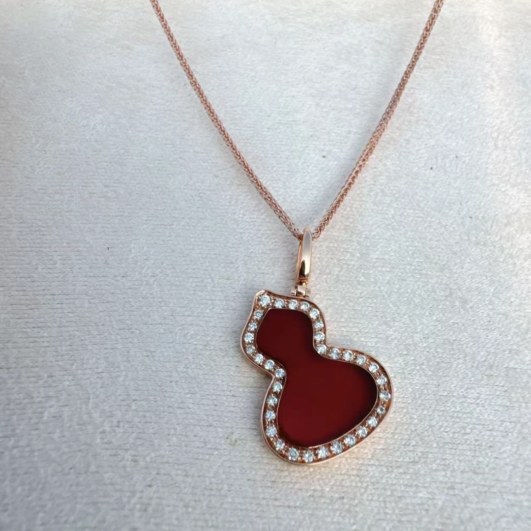 18K金红葫芦吊坠-不含链