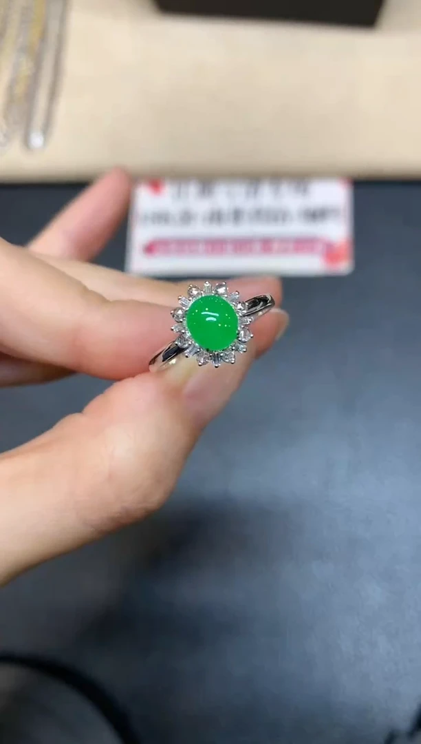 【闪购商品】翡翠戒指18K金镶嵌【无鉴赏期