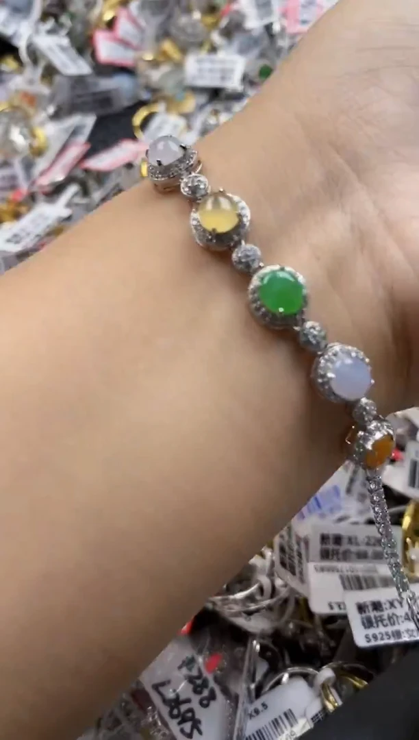 翡翠戒指银S925镶嵌7777       5