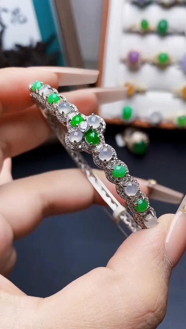 银S925镶嵌戒指翡翠0331