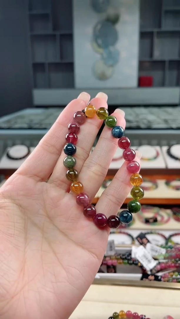 未镶嵌老矿碧玺单圈手串8mm+碧玺（多样性发一条）T