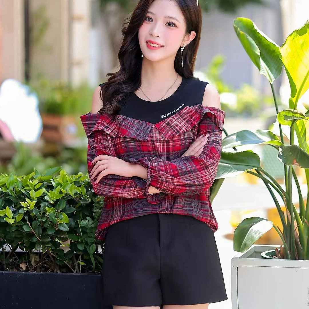 29108#【衣长58】新款衬衫时尚气质显瘦收腰设计衬衣长袖上衣