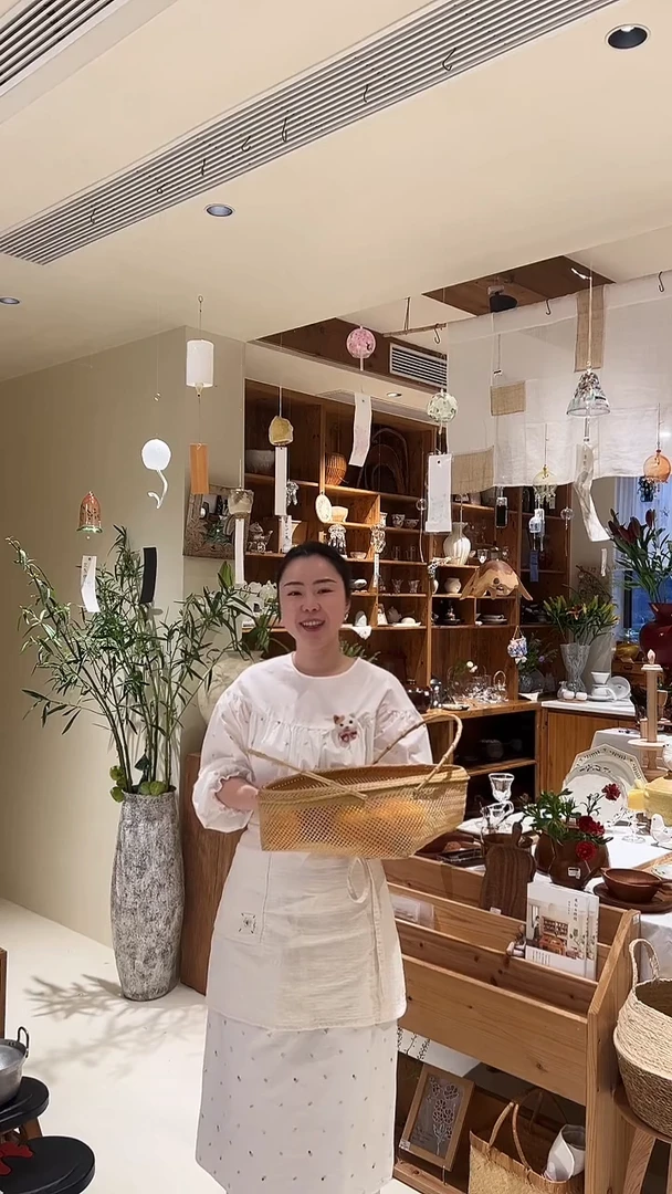 @***?茶道摆件0000四角提篮竹编筐7001