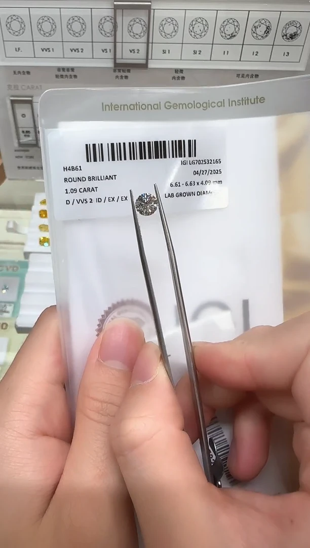 实验室培育钻石裸石未镶嵌@ 1.09ct 先鉴赏，再定制！