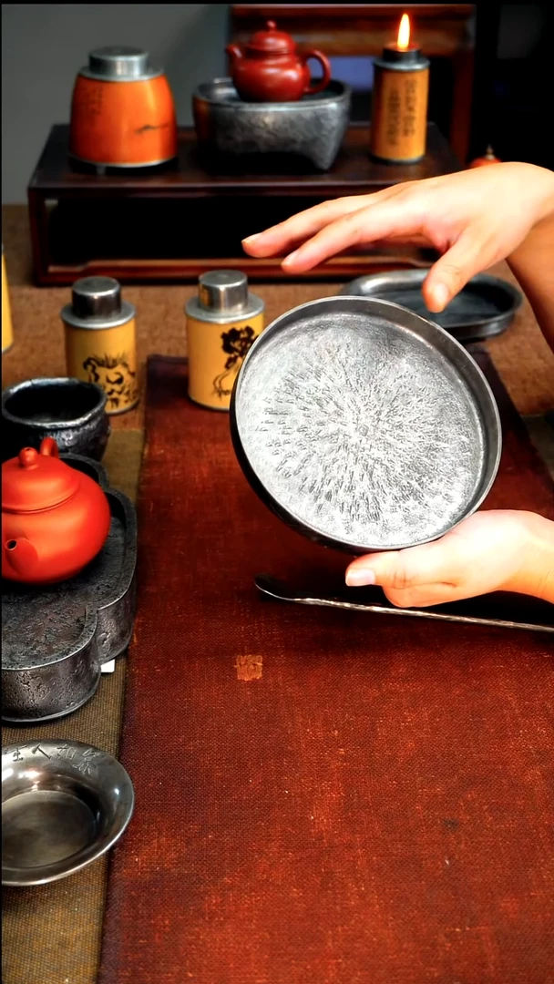 9391纯锡高边壶承直径