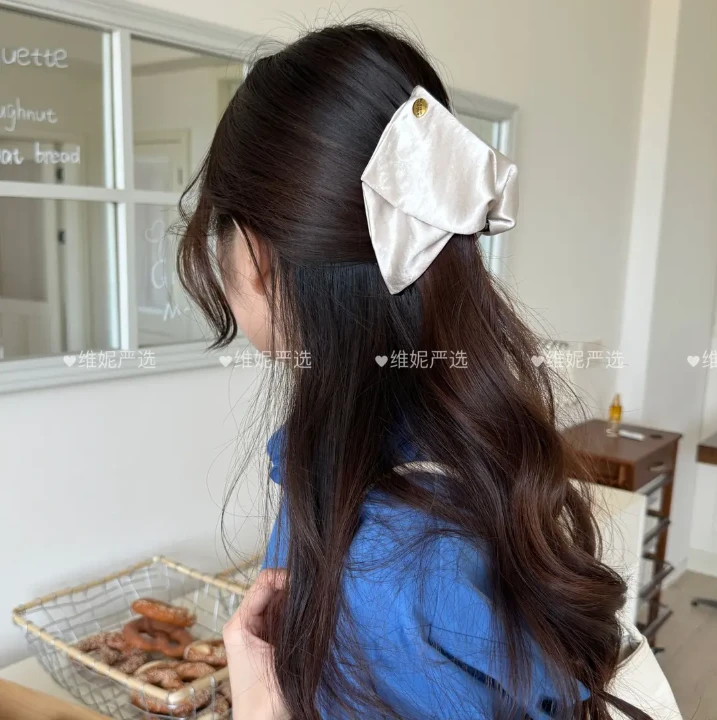 W缎面贝壳三角抓夹鲨鱼夹高级感气质后脑勺发夹发饰时尚头饰发卡