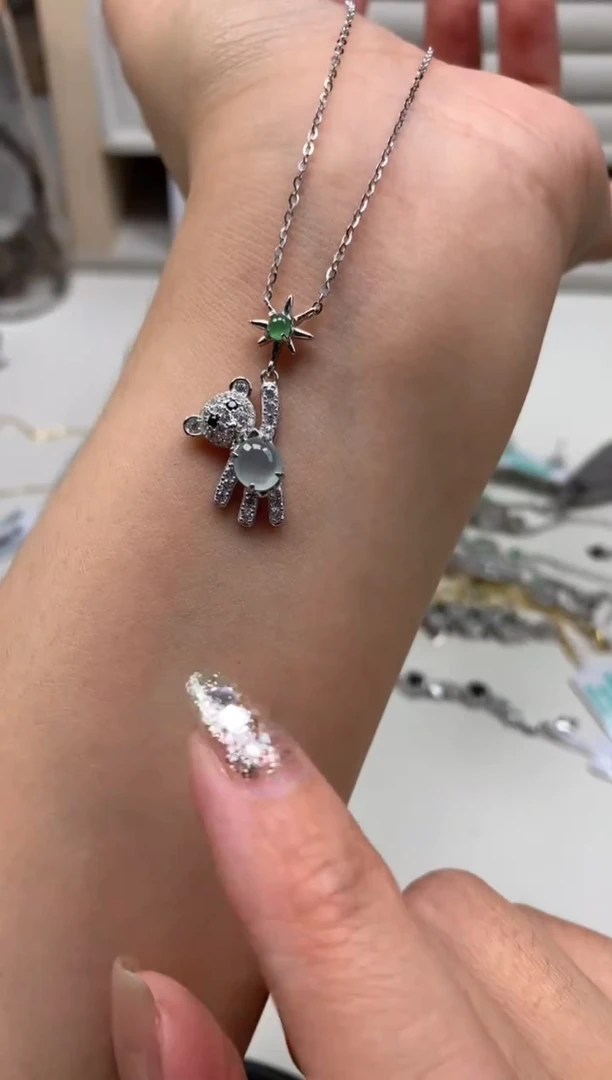 银S925镶嵌戒指翡翠项链