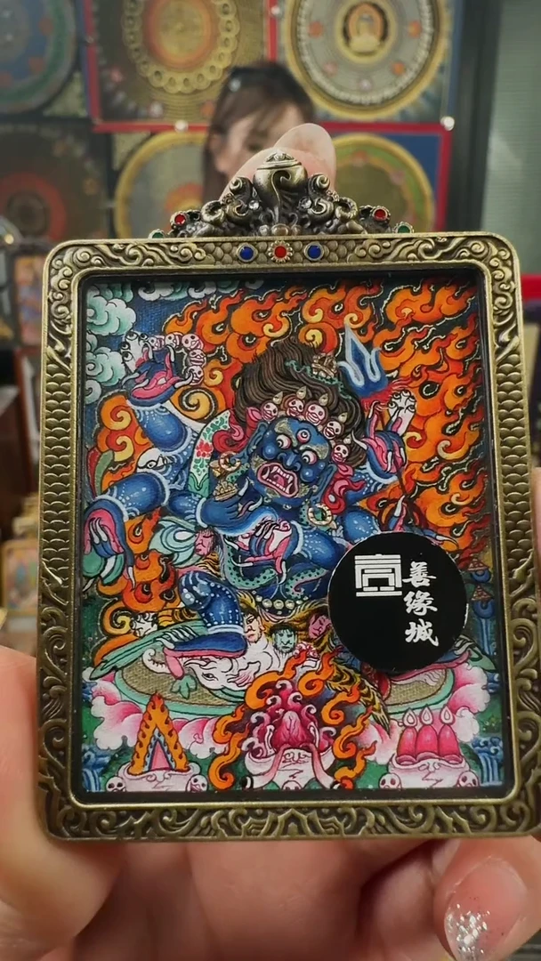 吊坠 壹善缘城手绘唐卡大黑天