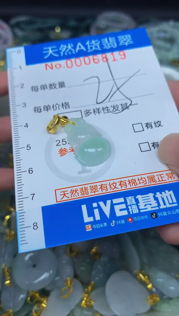 颈饰未镶嵌翡翠净货挂件-6819