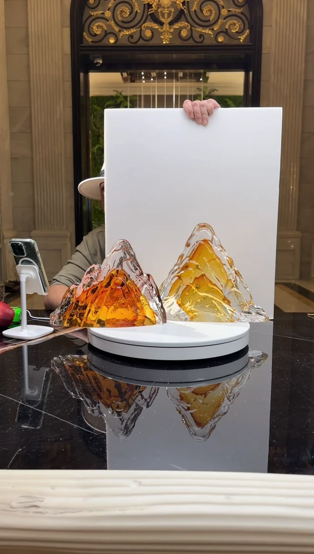 【闪购商品】茶宠金色山摆件一组