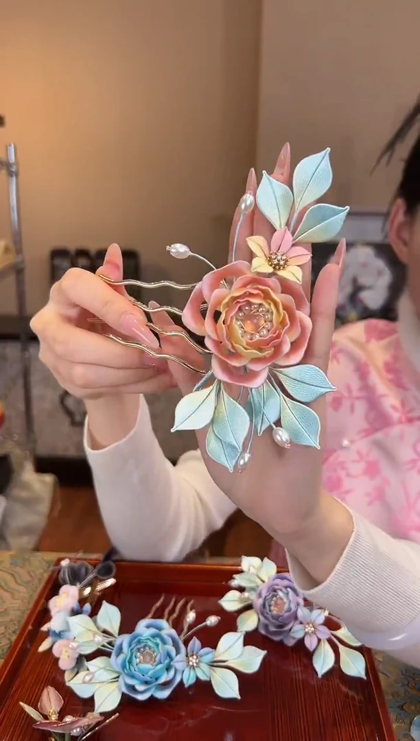 刺绣 瞎盒 非遗绒花（发饰）