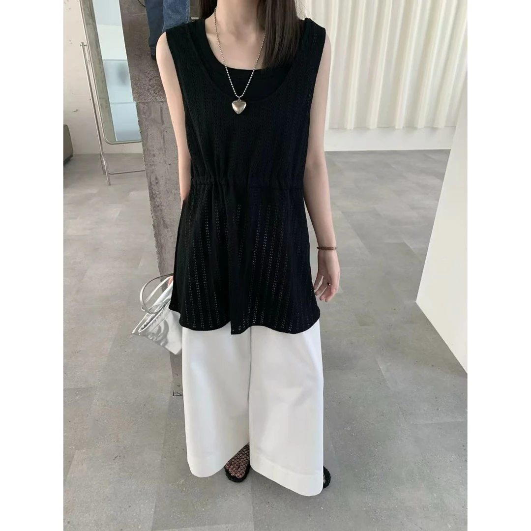 NICE圈圈、韩系背心网衫两件套气质感穿搭神器A796