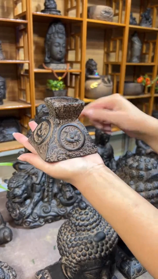 陶土【火山泥】四灵烛台