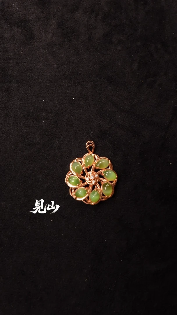 颈饰银S925镶嵌和田玉（糖玉）004号见山·文玩珠宝