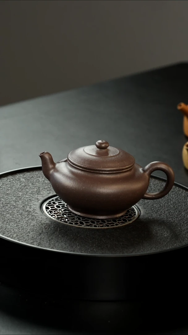 茶壶紫砂陈*龙正价1200孤品清仓大水潭黑紫泥古灯