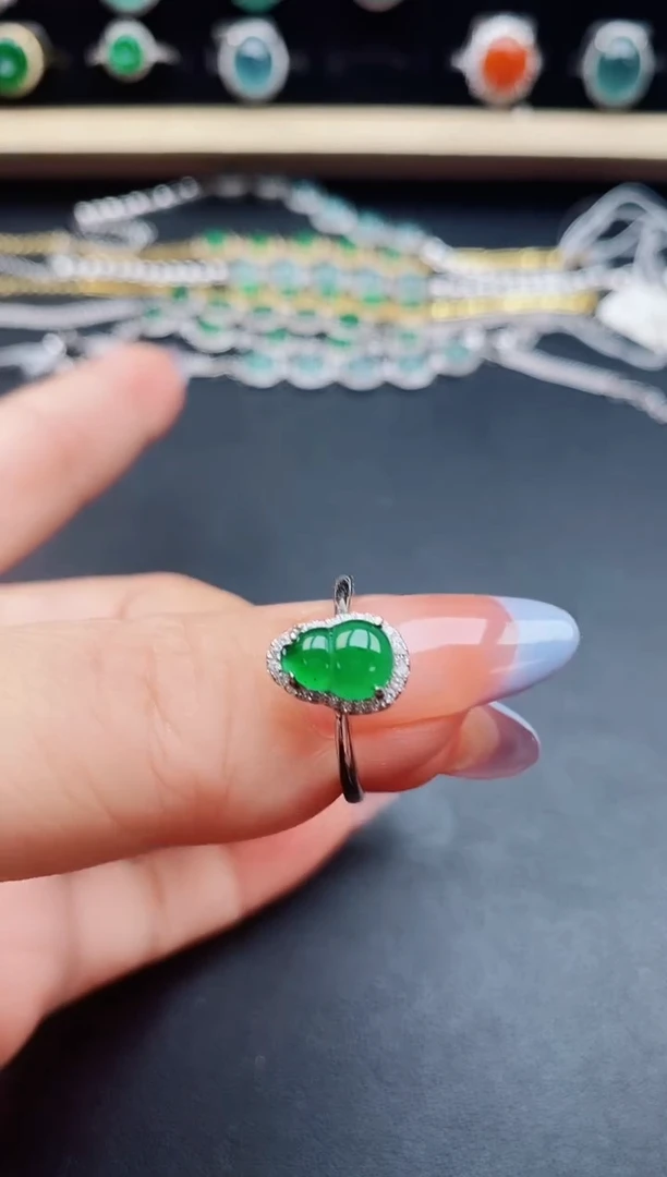 翡翠戒指银S925镶嵌321321