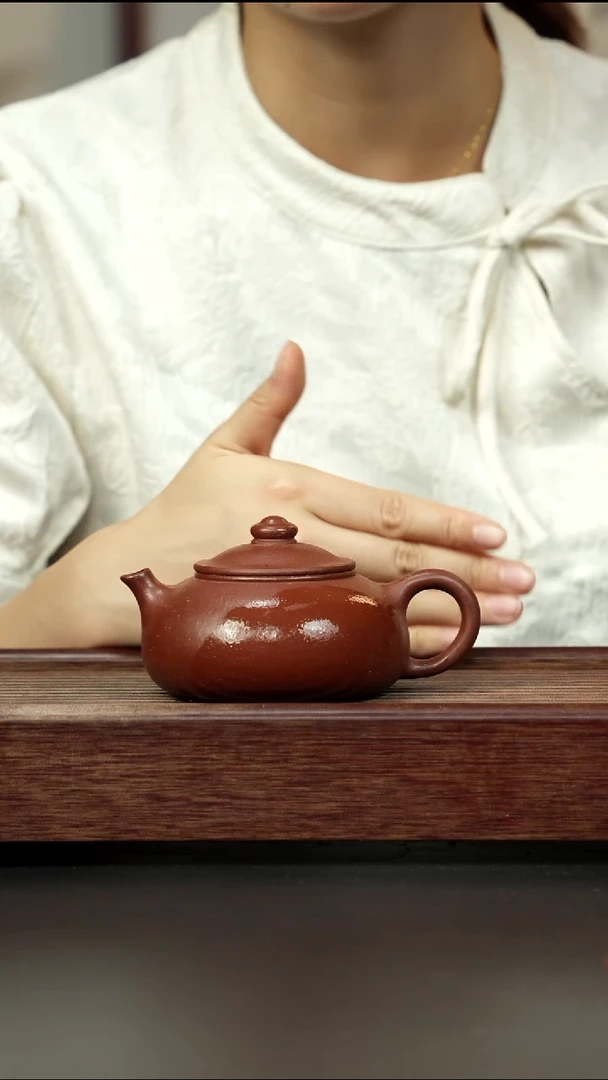 紫砂茶壶红皮龙 寒江